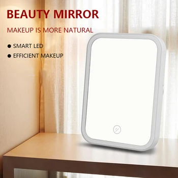 

Desktop Makeup Mirror Portable Folding Mirror Bathroom Mirror Square LED Mirror Princess Miroir Mirror Light Make Up Mirror Ayna
