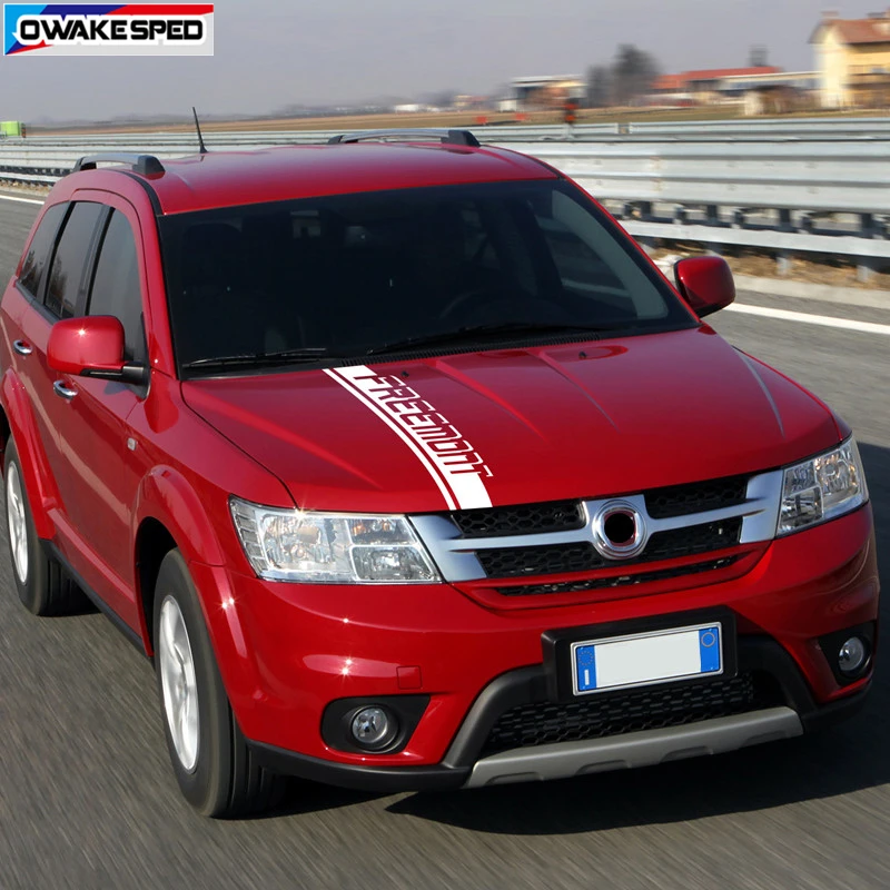 Car Hood Bonnet Stickers For-Fiat Freemont Auto Engine Cover Decor Vinyl Decals Racing Sport Styling Automobile Accessories (3)