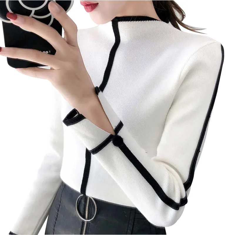 Women Sweater Soft Korean Style Skinny Winter Turtleneck Plus Thick Bodycon Basic Pullovers Long Sleeve Pull Femme Coat Top | Женская