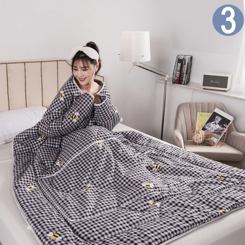 8 видов стилей, новое зимнее «ленивое» одеяло с рукавами, теплое плотное одеяло, многофункциональное мягкое для дома, зимнее покрытое ворсом одеяло J99Store - Цвет: 03