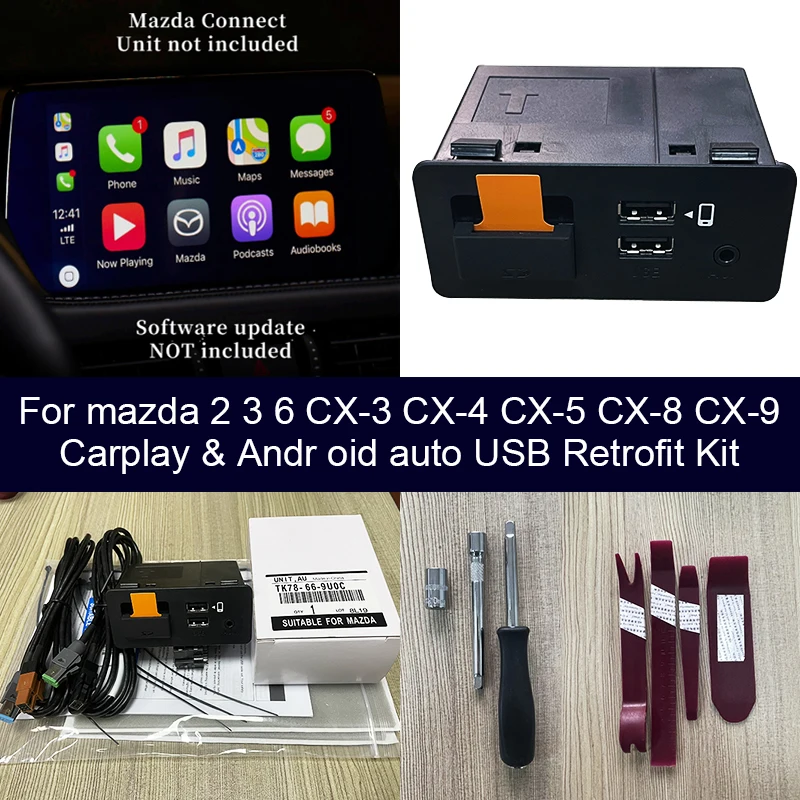 

Автомобильный USB-комплект для Mazda Apple CarPlay и Android TK78 66 9U0C K1414 C922 V6 605A