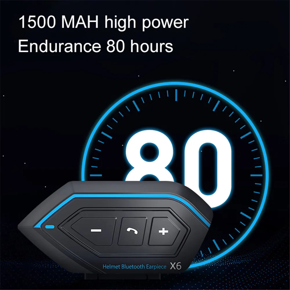 1500mah Battery Helmet Headset Full face/Half Face Compatible Waterproof Voice Assistance Motorcycle Bluetooth 5.0 | Автомобили и