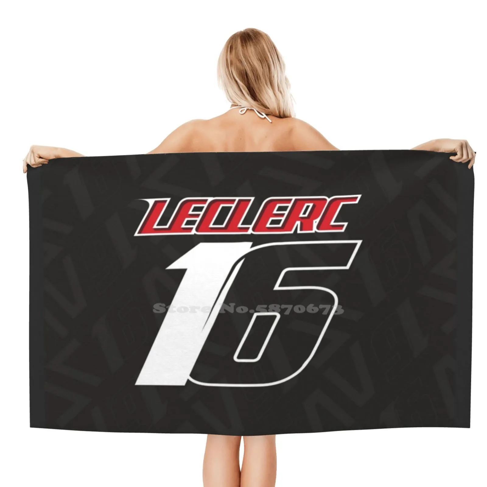 Charles Leclerc 16 | F1 Bagno Di Nuoto Scuola Di Viaggio Morbido Asciugamani Leclerc Cl16 Leclerc Lec Lec16 16 Scuderia Del Motore Da Corsa