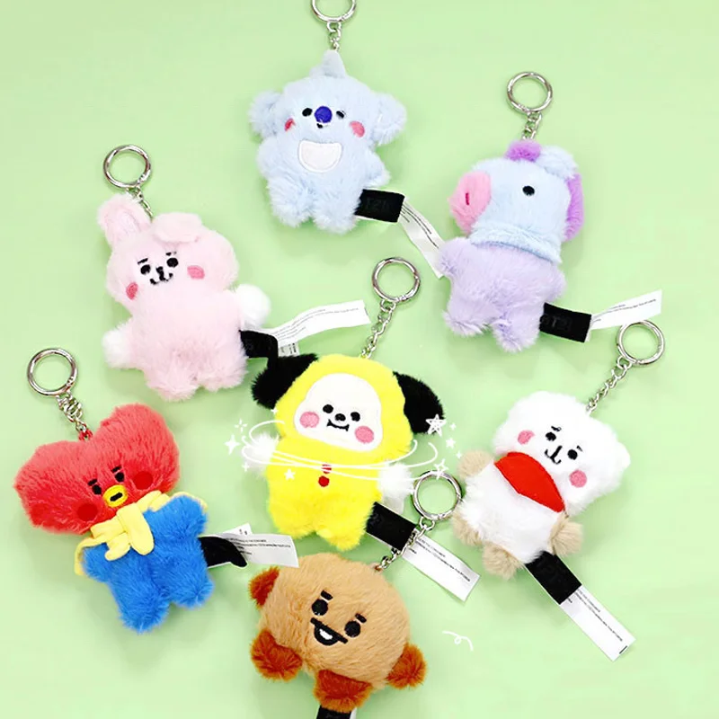 20cm estrella KPOP grupo Bt21 de imitación de piel de conejo muñeca colgante de peluche de Bangtan niño juguetes de peluche de dibujos animados de animales llavero de juguete