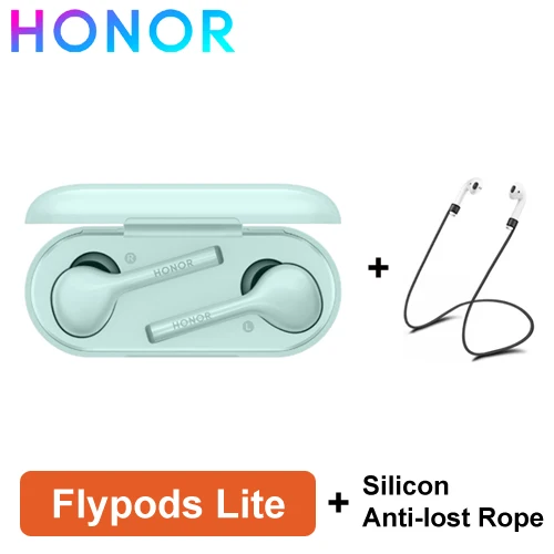 Huawei Honor Flypods Lite huawei Bluetooth гарнитура AM-H1C Беспроводные Наушники Hi-Fi влагозащищенный IP54 контроль беспроводного заряда - Цвет: Blue  add rope