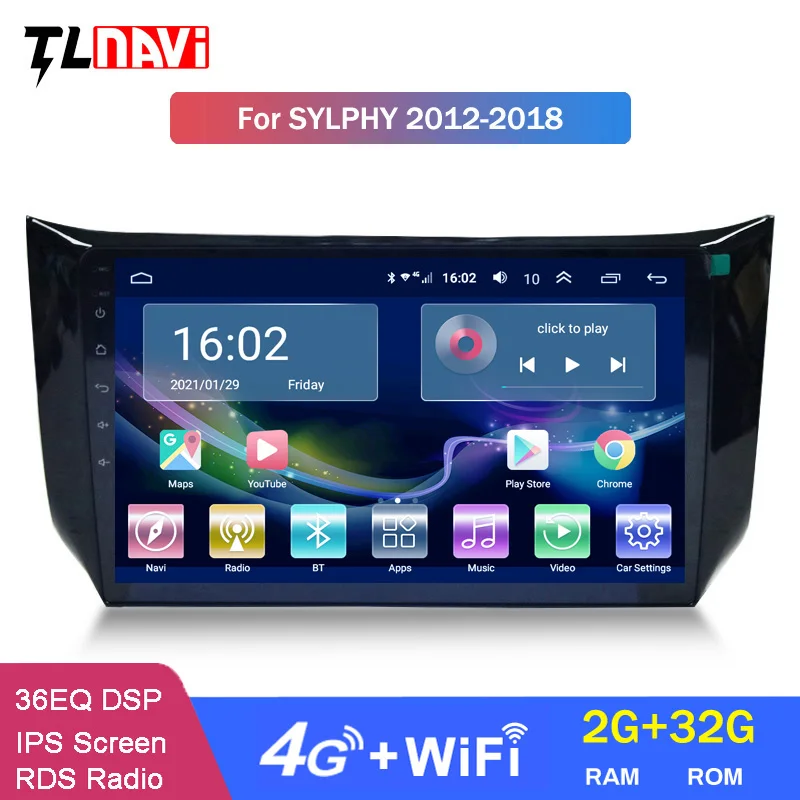 Автомобильная Мультимедийная система для Nissan Sylphy 2012-2018 4G LTE 2 Гб ОЗУ экран 10 1 дюйма