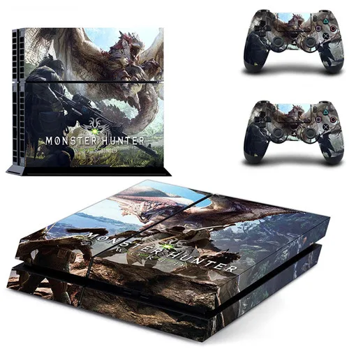 QPTM0236 Monster Hunter World полное покрытие лицевые панели наклейка для PS4 Наклейка для playstation 4 консоль и контроллеры наклейка для PS4 виниловая наклейка - Цвет: QPTM0236