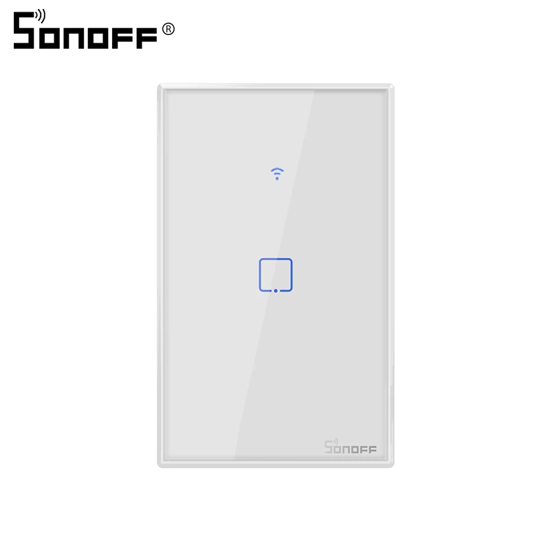 SONOFF сенсорный настенный переключатель EU/US Wifi 1 банда Сенсорная панель eWelink пульт дистанционного управления Модуль Автоматизации умного дома Alexa Google Home - Комплект: T0 US 1C