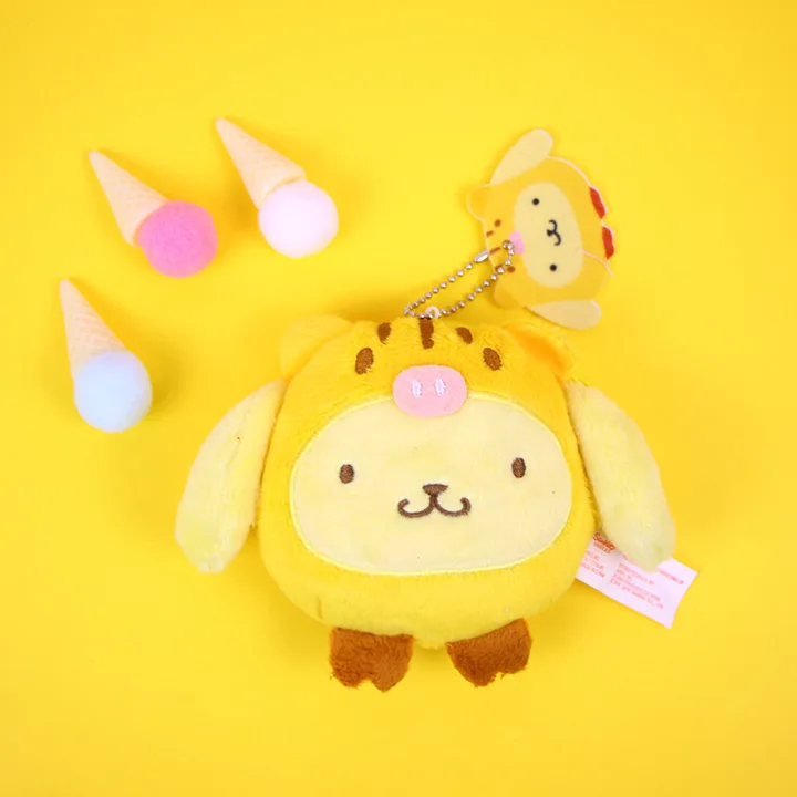 Sanrio, Hello Kitty My Melody Cinnamoroll Марка pom-Pom Purin плюшевые сумки для монет милый кошелек унисекс Kawaii ключ сумка для девочек Подарки - Цвет: Красный