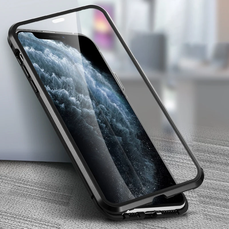 Защитный Магнитный чехол для камеры iPhone 11 Pro Max SE 2020 8 7 Plus X XR XS из закаленного