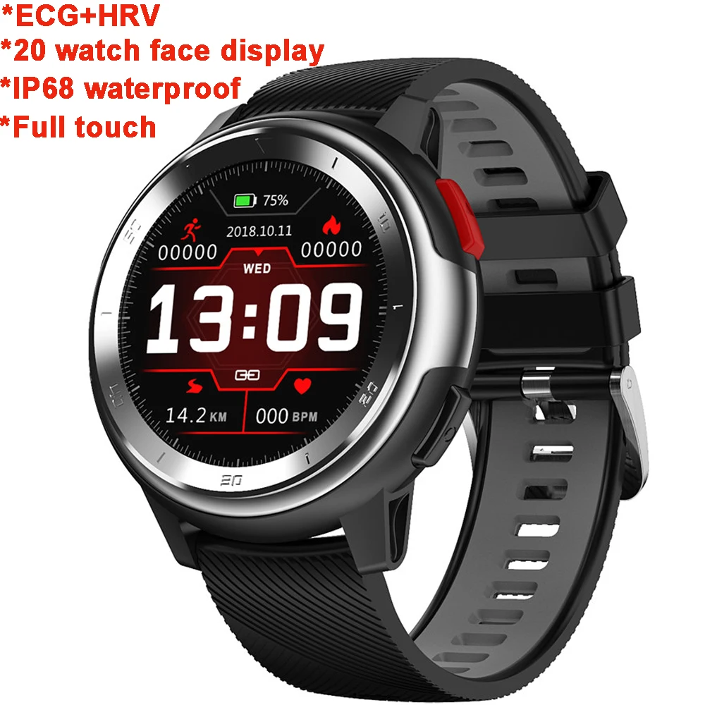 DT68 Смарт-часы для мужчин ЭКГ Smartwatch фитнес-трекер для измерения сердечного ритма IP68 Водонепроницаемые женские Смарт-часы спортивные наручные часы VS DT98 L5 L8 - Цвет: dark grey