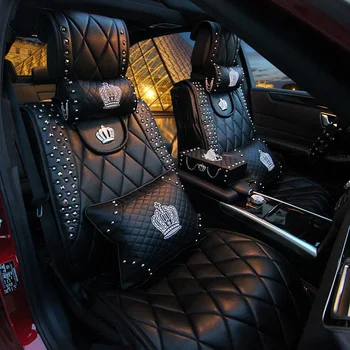 

Auto AccessoriesCar Pillow Headrest Cushion Crown Rhinestone Ornament Car decoration Fashion Girl Female For Mercedes Ford