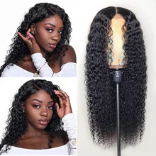 

Glueless Afro Kinky Curly Silk Headband Wigs Human Hair for Black Women Brazilian Half Wigs for Black Women No Glue No Sew In