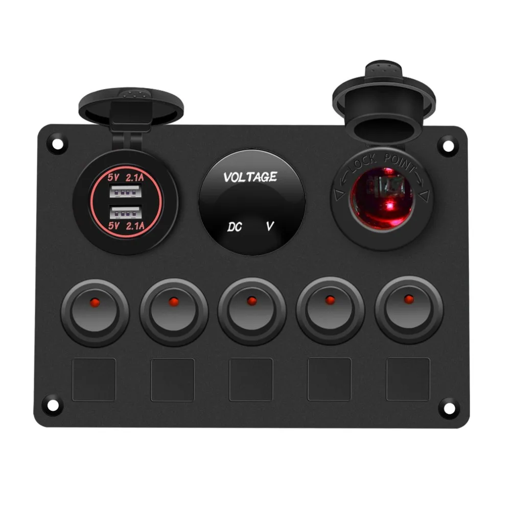 Круглый светильник для яхты+ сигаретный светильник er Seat+ Dual Usb+ комбинированная панель с кнопкой вольтметр
