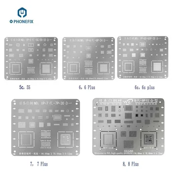 

High Precision BGA Reballing Stencil Kits Planting Tin Mesh Steel Template Net for iPhone 5S 6/6P 6S/6SP 7/7P/8/8P Motherboard