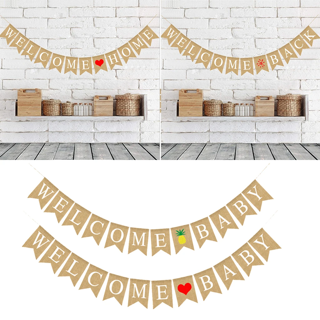 Welcome Back Bunting Banner Pennant Hanging Garland Photo Prop | Дом и сад