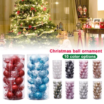 

30pcs Polystyrene Gift Stuffed Bauble Shatterproof Tree Hanging DIY 6cm Home Christmas Ball Ornament Party Decoration Clear