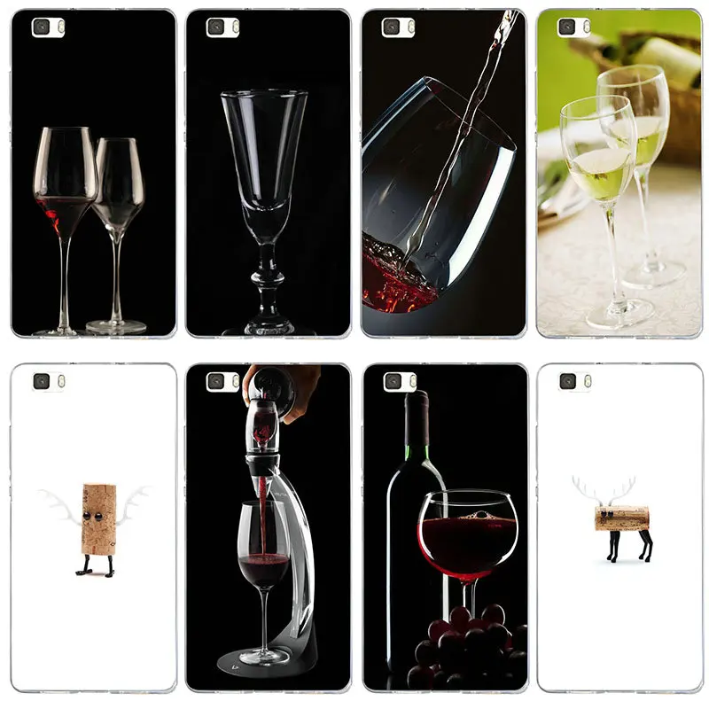 Бутылка для вина стеклянные мягкие чехлы мобильных телефонов huawei P8 P9 P10 P20 P30 Lite mate