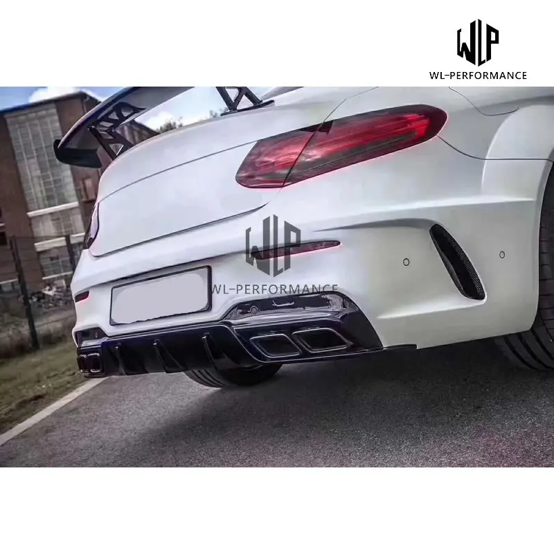 W205 C63 Широкий комплект кузова автомобиля углеродное волокно ПП передний бампер