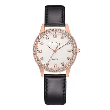 

Luxury Rhinestone Women Watches 2019 Elegant Qualities Ladies Quartz Wristwatches Pu Leather Classic Woman Clock Zegarki Damskie