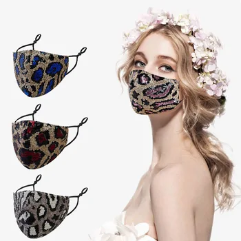 

1pc pure cotton With filter adult mask for fashion sequin dust mask for sexy male female party prom mask for 2021 new year mask