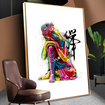 

Colored religious buddha modern art posters and prints Buddhist mandala watercolor zen canvas living room painting