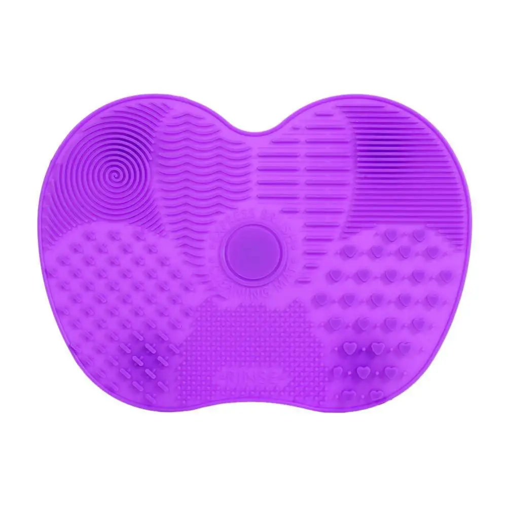 Purple YBLNTEK 1 шт., силиконовая Кисть для макияжа, коврик для очистки мытье кистей для макияжа, гель для чистки, коврик для основы, Кисть для макияжа, скрубберная доска - Handle Color: Purple