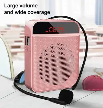 

NEW Portable Voice Amplifier Megaphone Booster With Wired Microphone Loudspeaker Speaker MP3 Teacher Training Tour Guide