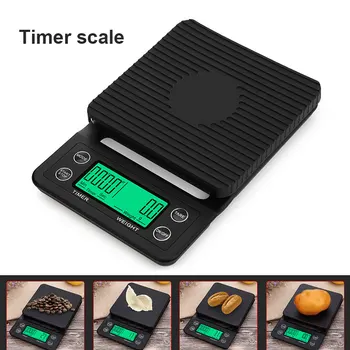 

Premium Kitchen Scale 5kg Food Weighing Dining Roast Accessories Digital Scales LCD Heat Insulation Pad Coffee Weight Balance