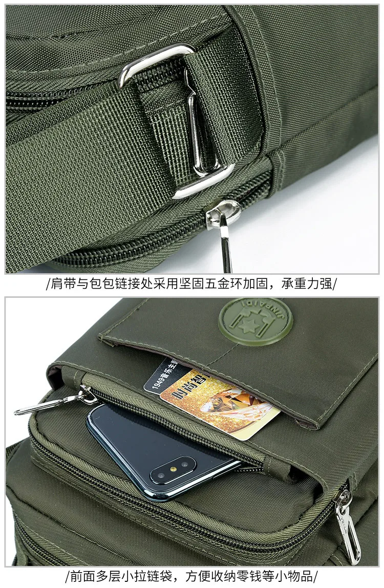 New Men's Fashion Casual Messenger Bag Large Capacity Multi-layer Waterproof Nylon Fabric Shoulder Bag tote hand bags