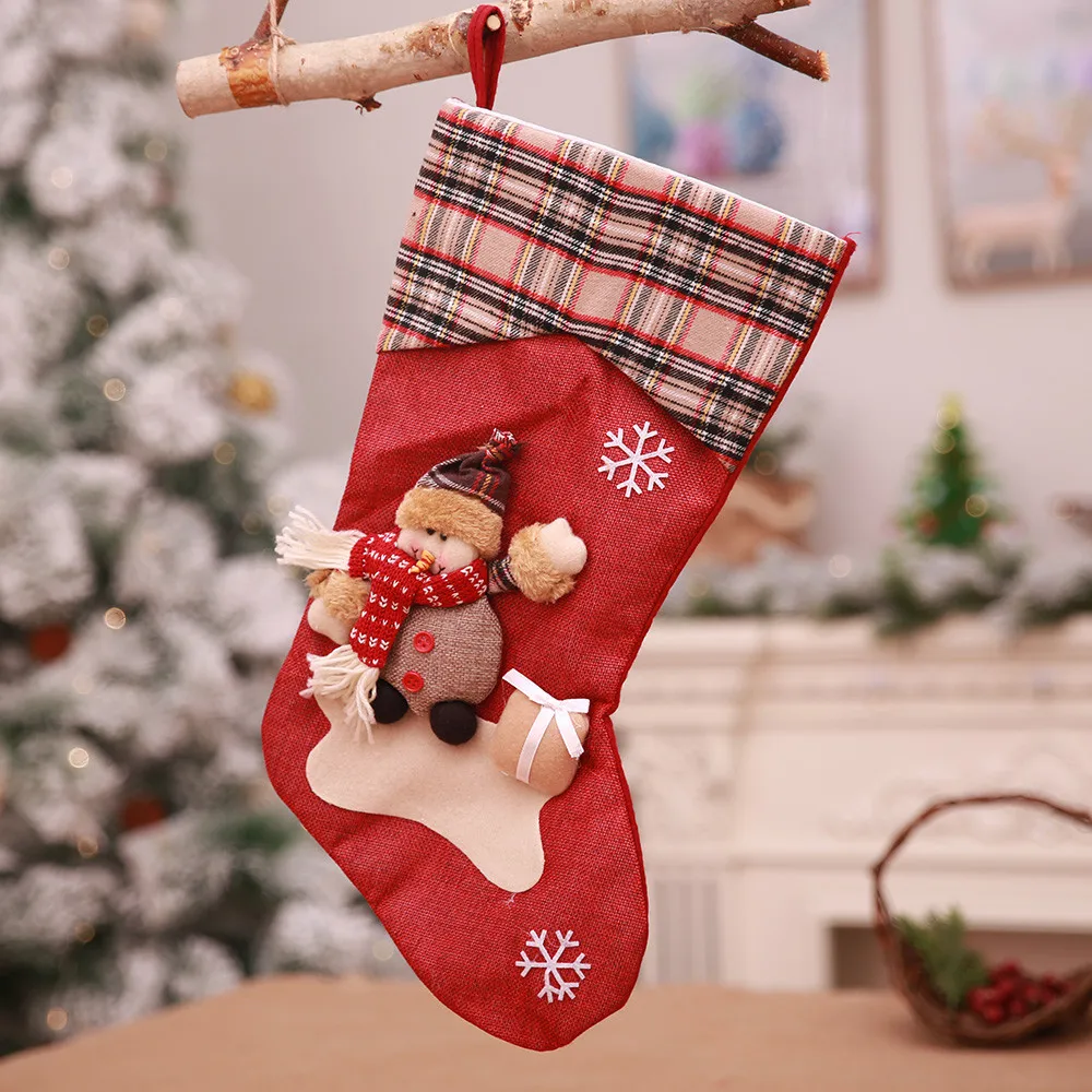 Рождественские подвесные украшения, носки, Рождественская игрушка, носки, чулки, конфетная сумка, подарочное Рождественское украшение, однотонный декор, украшение для праздника, сделай сам