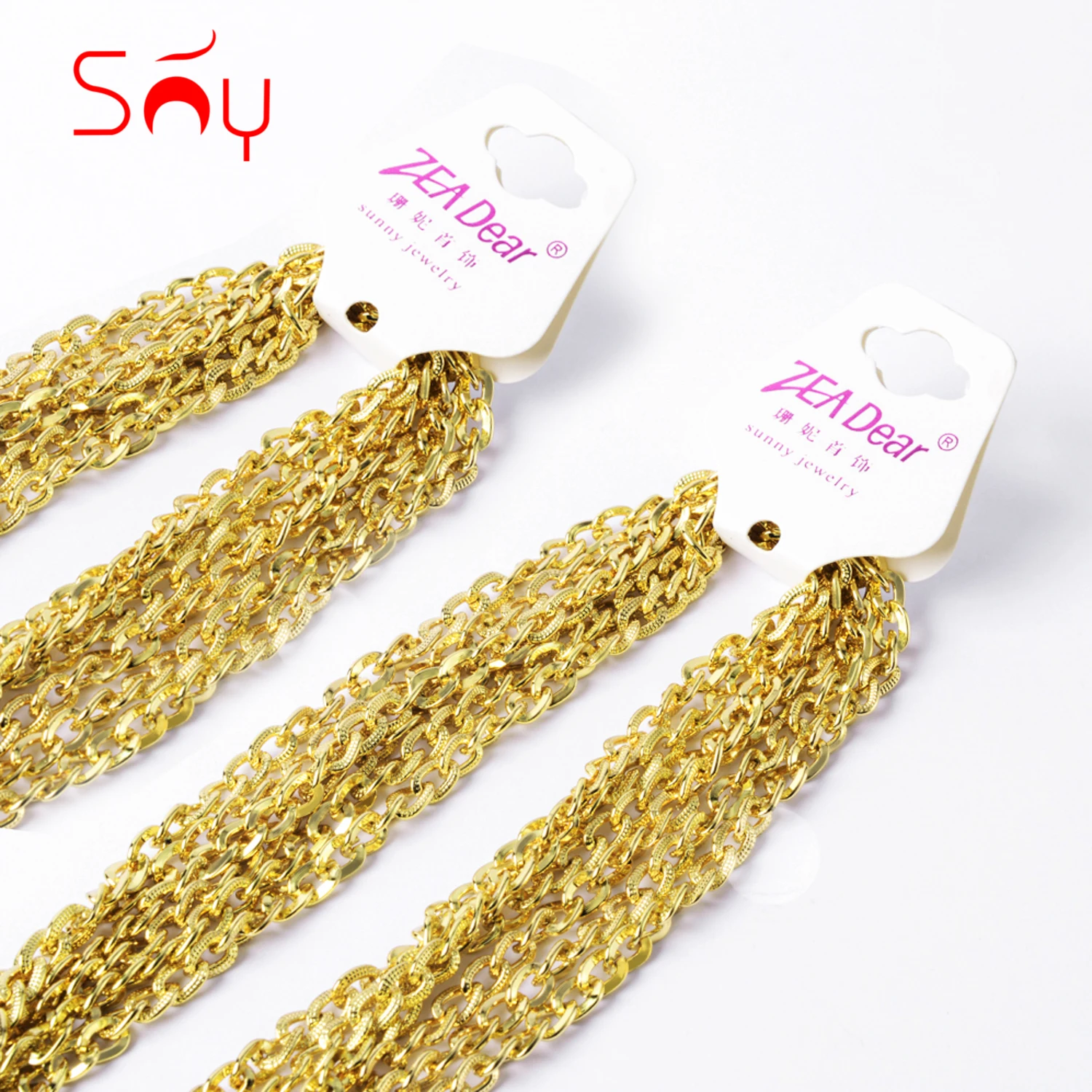 

Sunny Jewelry Fashion Necklace Link Chain Gold Plated One Half Dozen Hot Sale Women High Quality Anniversary Daily Wear Gift