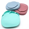 Baby Silicone Dinner Plate With Four Compartments Separated Strong Suction Cup With Silicone Cover Macaron Color Fresh BPA Free 3