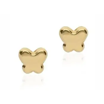 

Yellow gold earrings for baby with butterfly shape