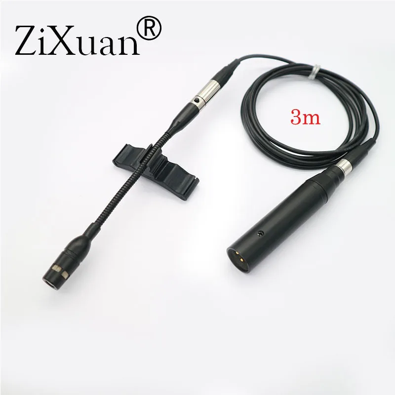 Pro Cello Musical Instrument Microphone with XLR Big 4Pin for SHURE Phantom Power Adapter 1.5M