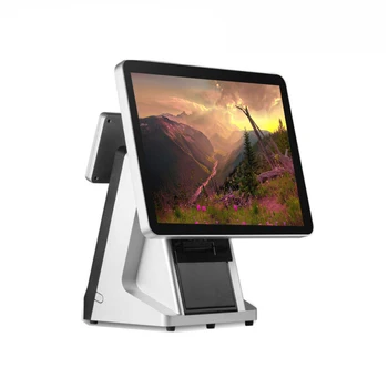 

System stability POS system 15 inch capacitive touch screen POS terminal with VFD customer dispaly