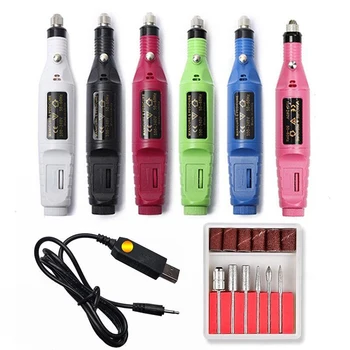 

1set Power Professional Electric Manicure Machine Pen Pedicure Nail File Nail Tools 6 Bits Drill Nail Drill Machine Equipment