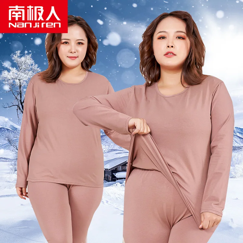 NANJIREN Women Brand Thermal Underwear Sets thermal underwear sets Warm Casual Underwear Cotton Long Johns Sets Female Golden Velvet Thermal Pajamas