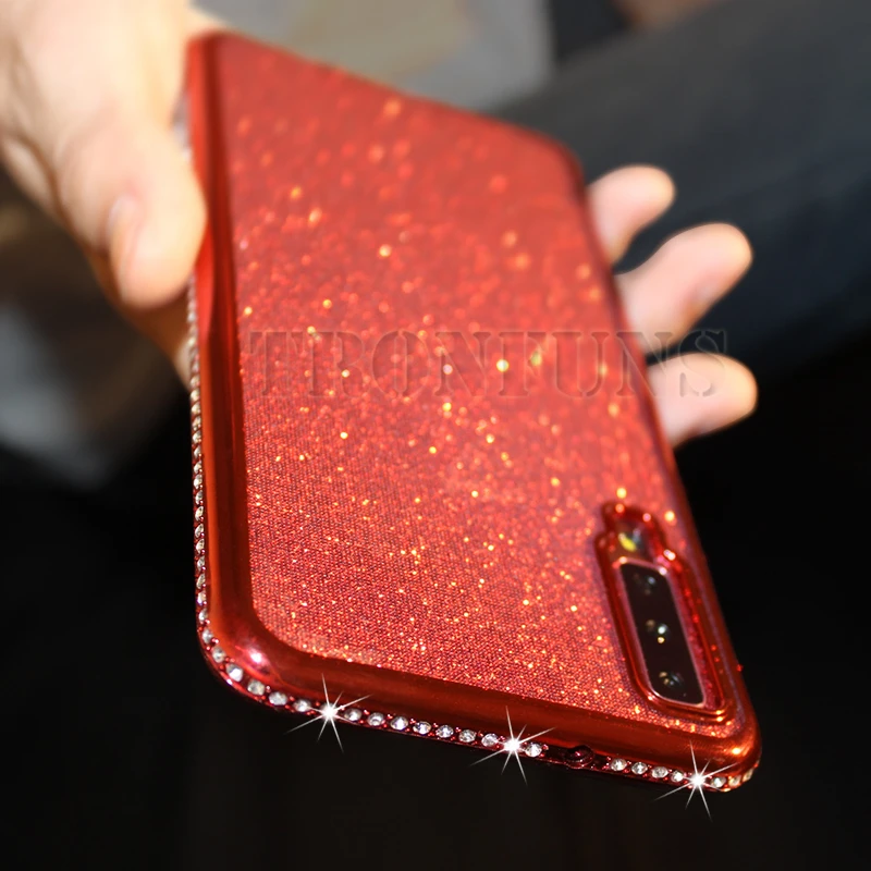 Блестящий Мягкий силиконовый чехол для Samsung Galaxy A50 2019 A505 A505F Роскошный Шикарный