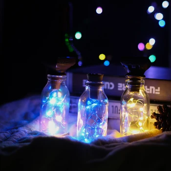

1/2m Wine Bottle Lights LED Colored Starry Cork Lights Solar Powered Mini Copper String With Cork DIY/Decor/Party/Wedding