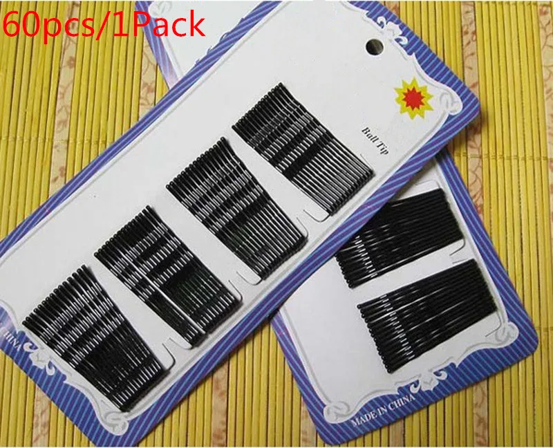 60pcs/1 Pack Headwear Hair Clips Styling Tools Black Simple Hair Clip Popularity Hairpins Hair Accessories Hair Styling Tools
