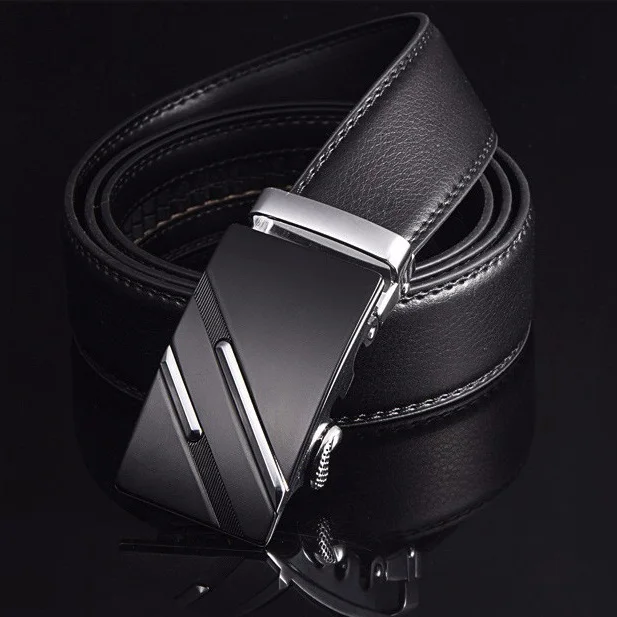 

Free Shipping Men's Fashion Genuine Leather Belts For Men High Quality Metal Automatic Buckle Strap Famous Brand Belt