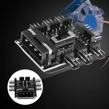 

4Pin IDE Powered 8 Way 3pin Cooling Fan Power Cable Extender Hub PC Computer Cooling System Accessory
