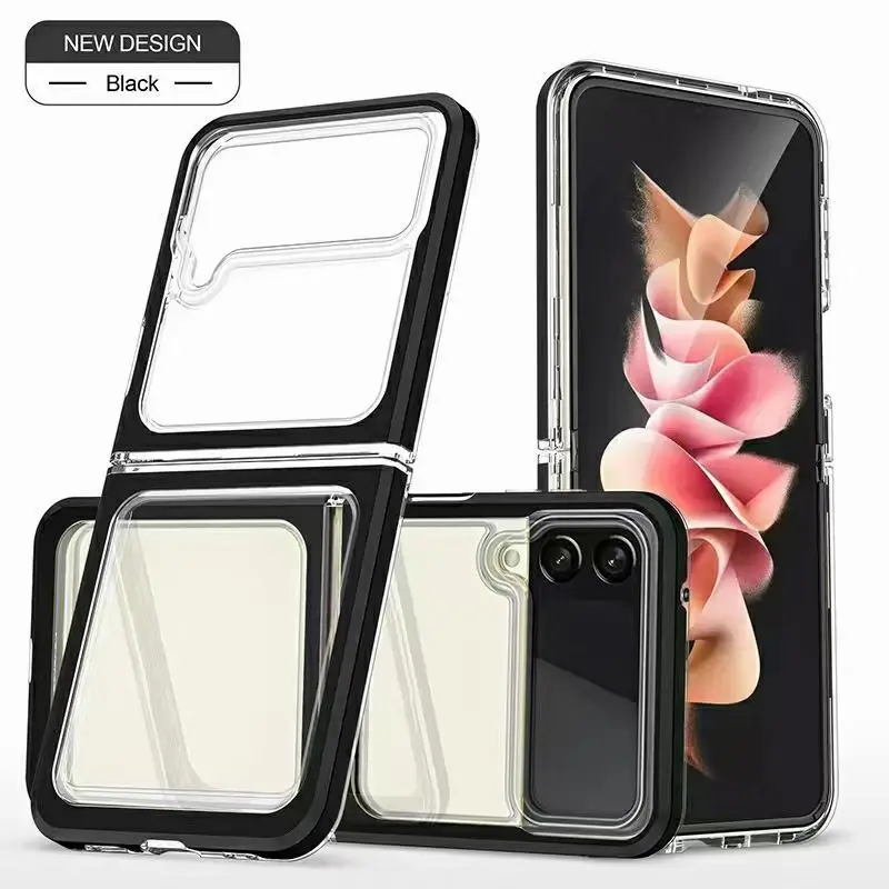 samsung cute phone cover Multiple Transparent For Samsung Galaxy Z Flip3 Flip 3 5G Case Silicon Frame Hard Clear Protection Cover kawaii phone case samsung Cases For Samsung