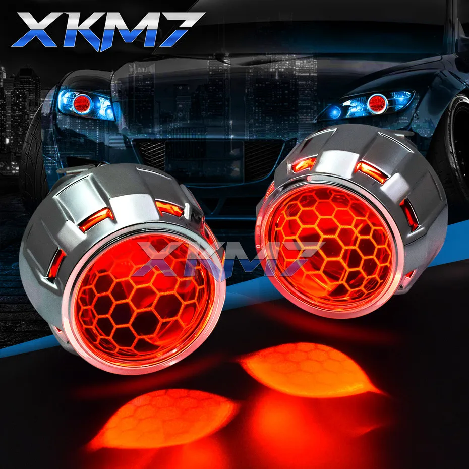 US $35.26 Projector Headlight Lenses LED Devil Eyes Bixenon Honeycomb Lens 25 Super WST For H4 H7 Car Lights Accessories Retrofit Tuning