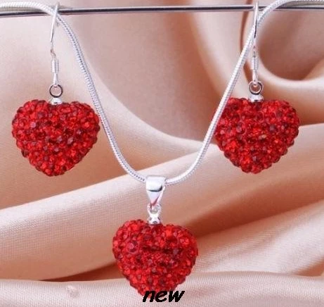 4 компл./лот разноцветные смешанные сердца набор посеребренные серьги-капли