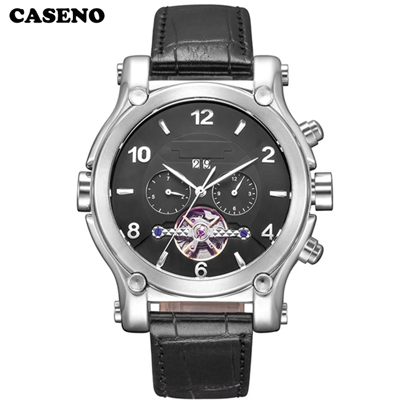 

Watches Mens Skeleton Tourbillon Automatic Mechanical Watch Men Fashion Waterproof Date Week Gold Wristwatch High Quality CASENO