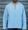 T-shirt à manches longues pour homme, avec bandage en coton et en coton, couleur unie, col en V, 2022 ► Photo 3/6