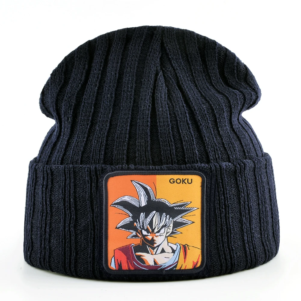 Модная Зимняя Шапка-бини с драконом для мужчин, вязаные шапки GOKU, мужские шапки с вышивкой, теплые шапки, женские шапки в стиле хип-хоп