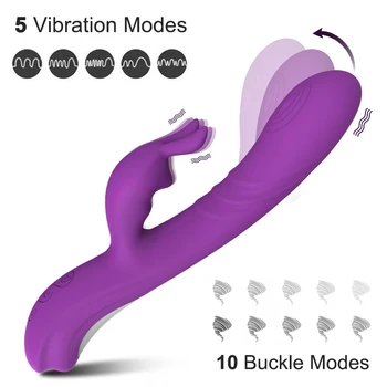 2022 Wiggling Rabbit Vibrator Mimic Finger For Women Clitoris Powerful G-Spot Stimulator Quiet Sex Toys Female For Adults 2